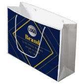 Ihr Logo und anpassbares Design Template Große Geschenktüte (Vorderseite Schrägansicht)