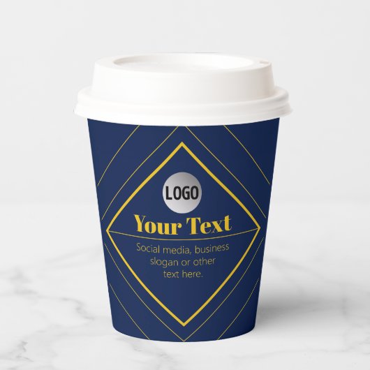 Ihr Logo und anpassbares Design Template Pappbecher (Vorderseite)