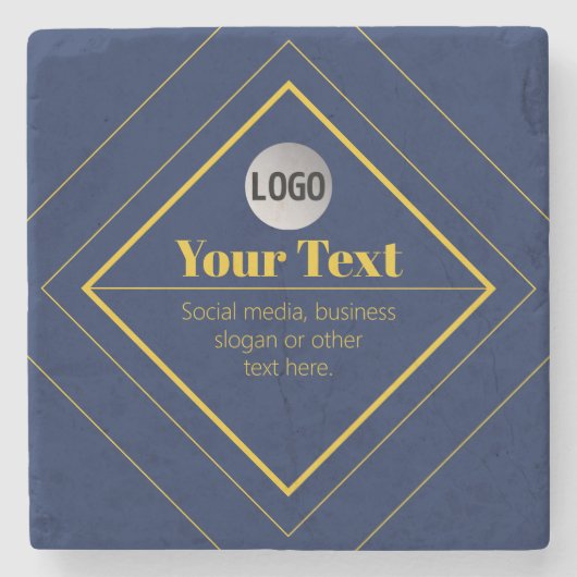 Ihr Logo und anpassbares Design Template Steinuntersetzer (Vorderseite)