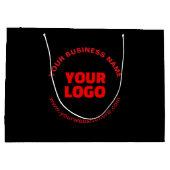 Ihr Logo und bearbeitbarer Rundschreiben, Rot oder Große Geschenktüte (Rückseite)