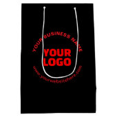 Ihr Logo und bearbeitbarer Rundschreiben, Rot oder Mittlere Geschenktüte (Rückseite)