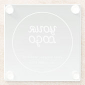 Ihr Logo und bearbeiteter Text | Dark Gray Ombre Glasuntersetzer (Rückseite)