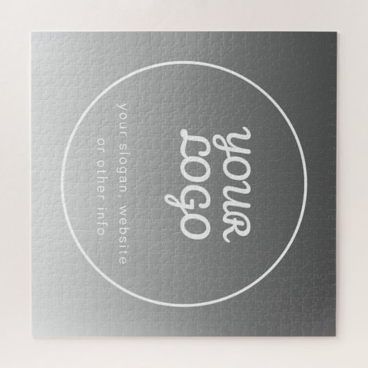Ihr Logo und bearbeiteter Text | Dark Gray Ombre Puzzle (Horizontal)