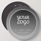 Ihr Logo und bearbeiteter Text | Dunkelgrau Gradie Button (Vorne & Hinten)