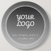 Ihr Logo und bearbeiteter Text | Dunkelgrau Gradie Button (Vorderseite)