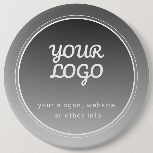 Ihr Logo und bearbeiteter Text | Dunkelgrau Gradie Button (Vorderseite)