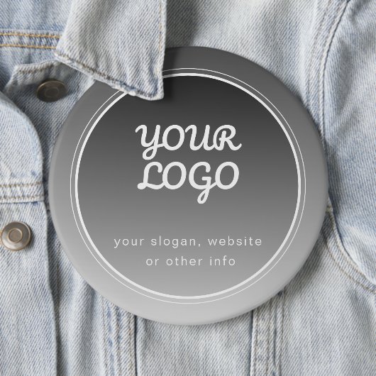 Ihr Logo und bearbeiteter Text | Dunkelgrau Gradie Button (Beispiel)