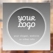 Ihr Logo und bearbeiteter Text | Dunkelgrau Gradie Fensteraufkleber (Blatt 2)