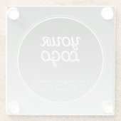 Ihr Logo und bearbeiteter Text | Dunkelgrau Gradie Glasuntersetzer (Rückseite)