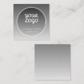 Ihr Logo und bearbeiteter Text | Dunkelgrau Gradie Mitteilungskarte (Vorne/Hinten)