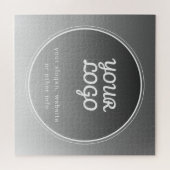 Ihr Logo und bearbeiteter Text | Dunkelgrau Gradie Puzzle (Horizontal)