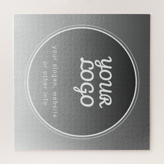 Ihr Logo und bearbeiteter Text | Dunkelgrau Gradie Puzzle (Horizontal)