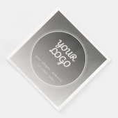 Ihr Logo und bearbeiteter Text | Dunkelgrau Gradie Serviette (Ecke)