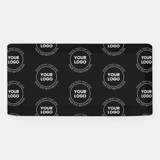Ihr Logo und bearbeiteter Text | Wiederholmuster Banner (Horizontal)