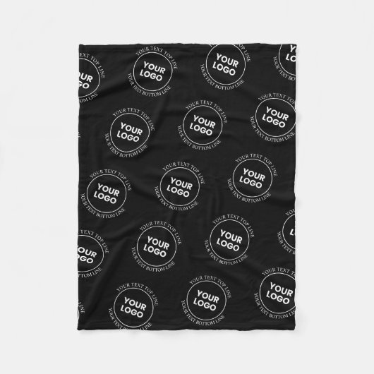 Ihr Logo und bearbeiteter Text | Wiederholmuster Fleecedecke (Vorderseite)