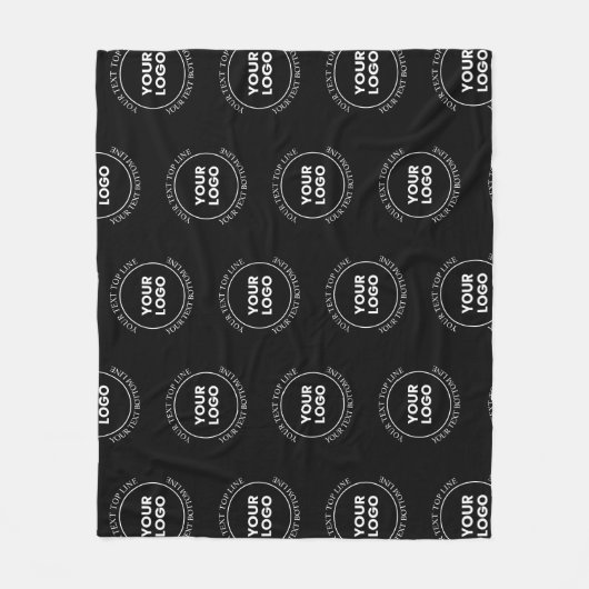 Ihr Logo und bearbeiteter Text | Wiederholmuster Fleecedecke (Vorderseite)