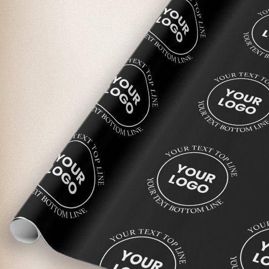 Ihr Logo und bearbeiteter Text | Wiederholmuster Geschenkpapier