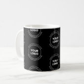 Ihr Logo und bearbeiteter Text | Wiederholmuster Kaffeetasse (Vorderseite Links)
