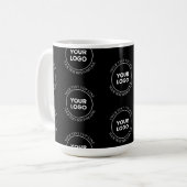 Ihr Logo und bearbeiteter Text | Wiederholmuster Kaffeetasse (Vorderseite Links)