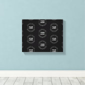 Ihr Logo und bearbeiteter Text | Wiederholmuster Leinwanddruck (Insitu (Holzboden))