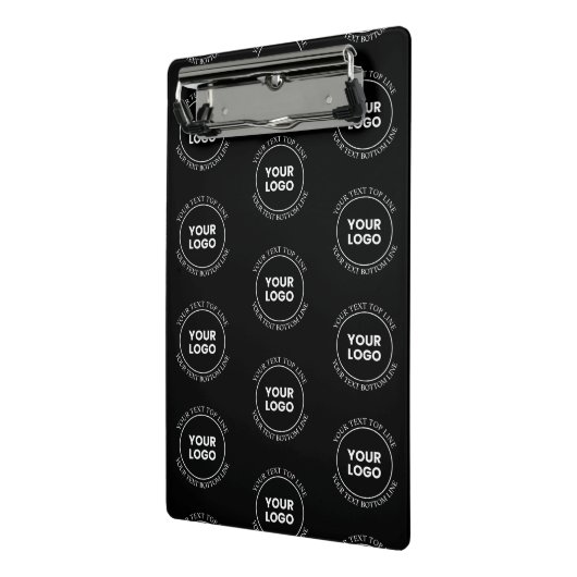 Ihr Logo und bearbeiteter Text | Wiederholmuster Mini Klemmbrett (Gewinkelt2)