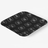 Ihr Logo und bearbeiteter Text | Wiederholmuster Pappteller (Gewinkelt)