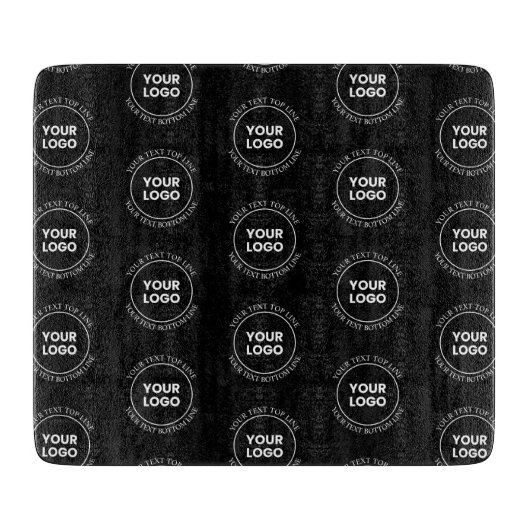 Ihr Logo und bearbeiteter Text | Wiederholmuster Schneidebrett (Vorderseite)