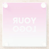 Ihr Logo und die bearbeitbare Hintergrundfarbe Glasuntersetzer (Rückseite)