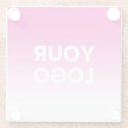 Ihr Logo und die bearbeitbare Hintergrundfarbe Glasuntersetzer (Rückseite)