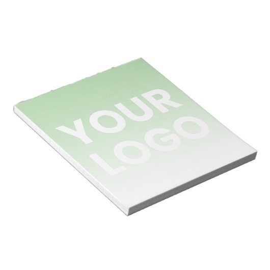 Ihr Logo und die bearbeitbare Hintergrundfarbe Notizblock (angewinkelt)