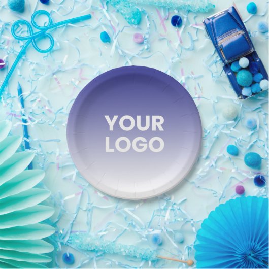Ihr Logo und die bearbeitbare Hintergrundfarbe Pappteller (Party)