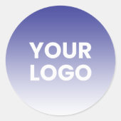 Ihr Logo und die bearbeitbare Hintergrundfarbe Runder Aufkleber (Vorderseite)