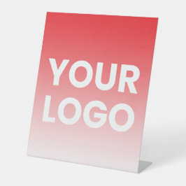 Ihr Logo und die bearbeitbare Hintergrundfarbe Sockelschild