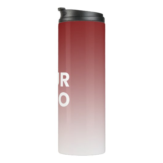 Ihr Logo und die bearbeitbare Hintergrundfarbe Thermosbecher (Nach rechts gedreht)