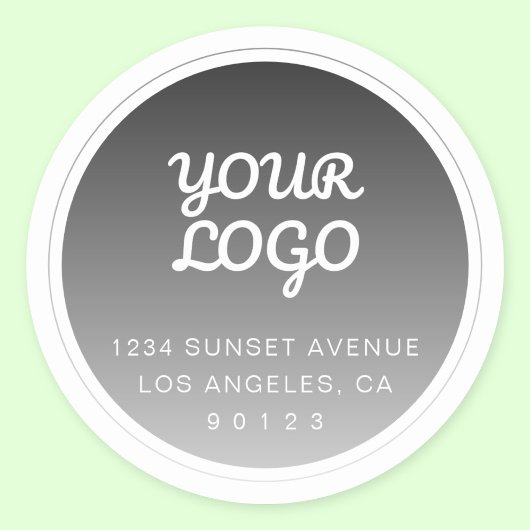Ihr Logo und die dunkelgraue Rücksendeadresse Runder Aufkleber