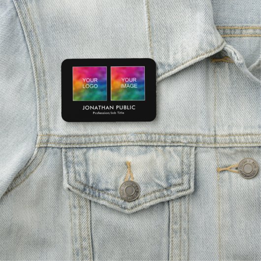 Ihr Logo und Foto Button zurück oder magnetisch (Beispiel)