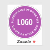 Ihr Logo und Ihr anpassbarer Text | Lila Violett Aufkleber (Blatt)