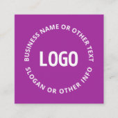 Ihr Logo und Ihr anpassbarer Text | Lila Violett Begleitkarte (Vorderseite)
