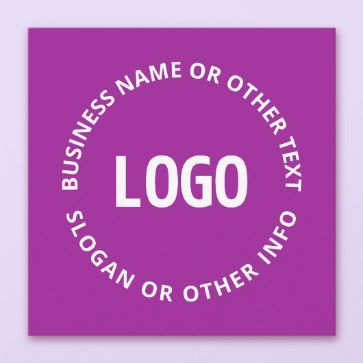 Ihr Logo und Ihr anpassbarer Text | Lila Violett Begleitkarte
