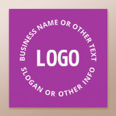 Ihr Logo und Ihr anpassbarer Text | Lila Violett Begleitkarte