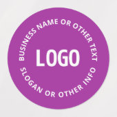 Ihr Logo und Ihr anpassbarer Text | Lila Violett Etiketten (Design 2)