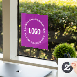 Ihr Logo und Ihr anpassbarer Text | Lila Violett Fensteraufkleber