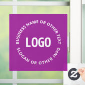 Ihr Logo und Ihr anpassbarer Text | Lila Violett Fensteraufkleber (Zuhause)