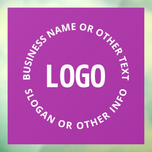 Ihr Logo und Ihr anpassbarer Text | Lila Violett Fensteraufkleber (Blatt 3)