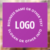 Ihr Logo und Ihr anpassbarer Text | Lila Violett Fensteraufkleber (Blatt 2)