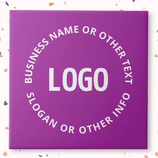 Ihr Logo und Ihr anpassbarer Text | Lila Violett Fliese
