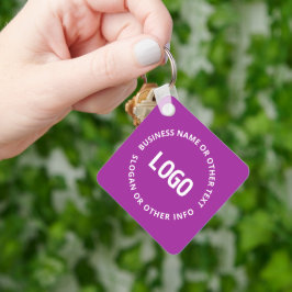 Ihr Logo und Ihr anpassbarer Text | Lila Violett Schlüsselanhänger