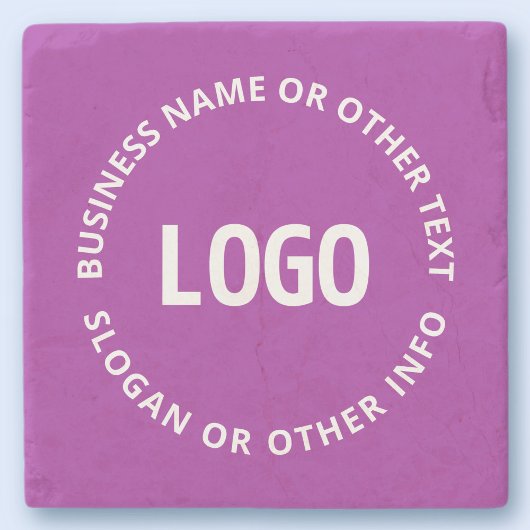Ihr Logo und Ihr anpassbarer Text | Lila Violett Steinuntersetzer