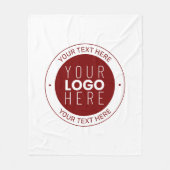 Ihr Logo und Ihr anpassbarer Text | Tiefe Rot/DIY- Fleecedecke (Vorderseite)