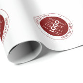 Ihr Logo und Ihr anpassbarer Text | Tiefe Rot/DIY- Geschenkpapier (Rolleneckpunkt)